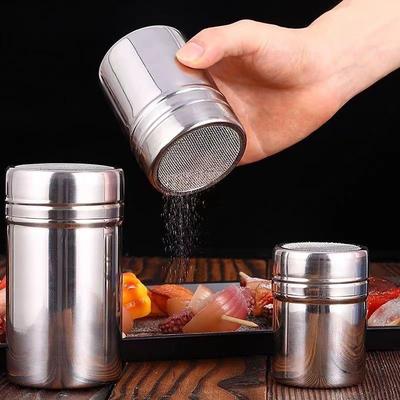Kaffee-Shaker-Sieb aus Edelstahl mit Deckel Zucker Salz Mehl Streuer Puderzucker-Sieb BBQ-Gewürzflasche Küchenzubehör
