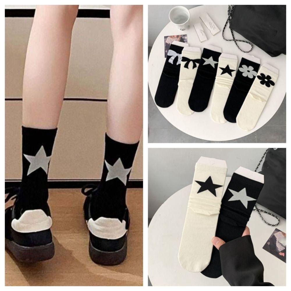 

Cotton Flower Socks Bowknot Ins Style Hosiery Elegant Balletcore Bow Socks Lady