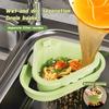 Sink Drain Basket with Fine Mesh Touchless Garbage Disposal Double-Layer Structure Sink Drain Filter Kitchen Tool