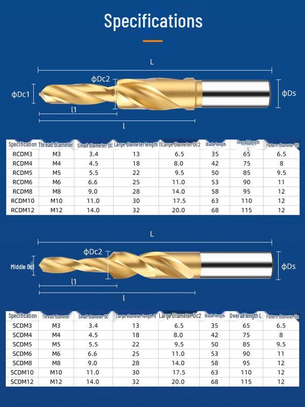 High-Speed Steel M5 90° Step & Counterbore Drill Bit