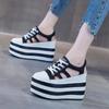 Fashion High Quality 12cm Platform Wedge Shoes Sandals for Women Sneakers Summer Shoes Hollow Cut Summer Sneakers Genuine Leather 2024