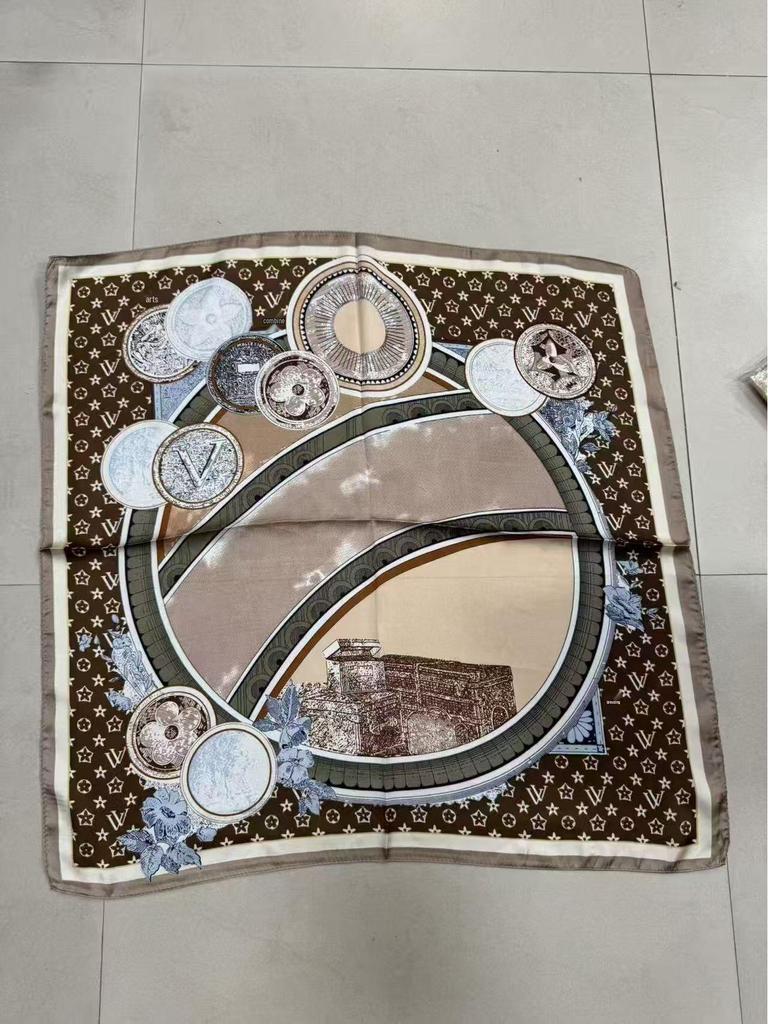 Silk Square Scarf: Women's Korean-Style, Double-Sided Print for Professional Wear