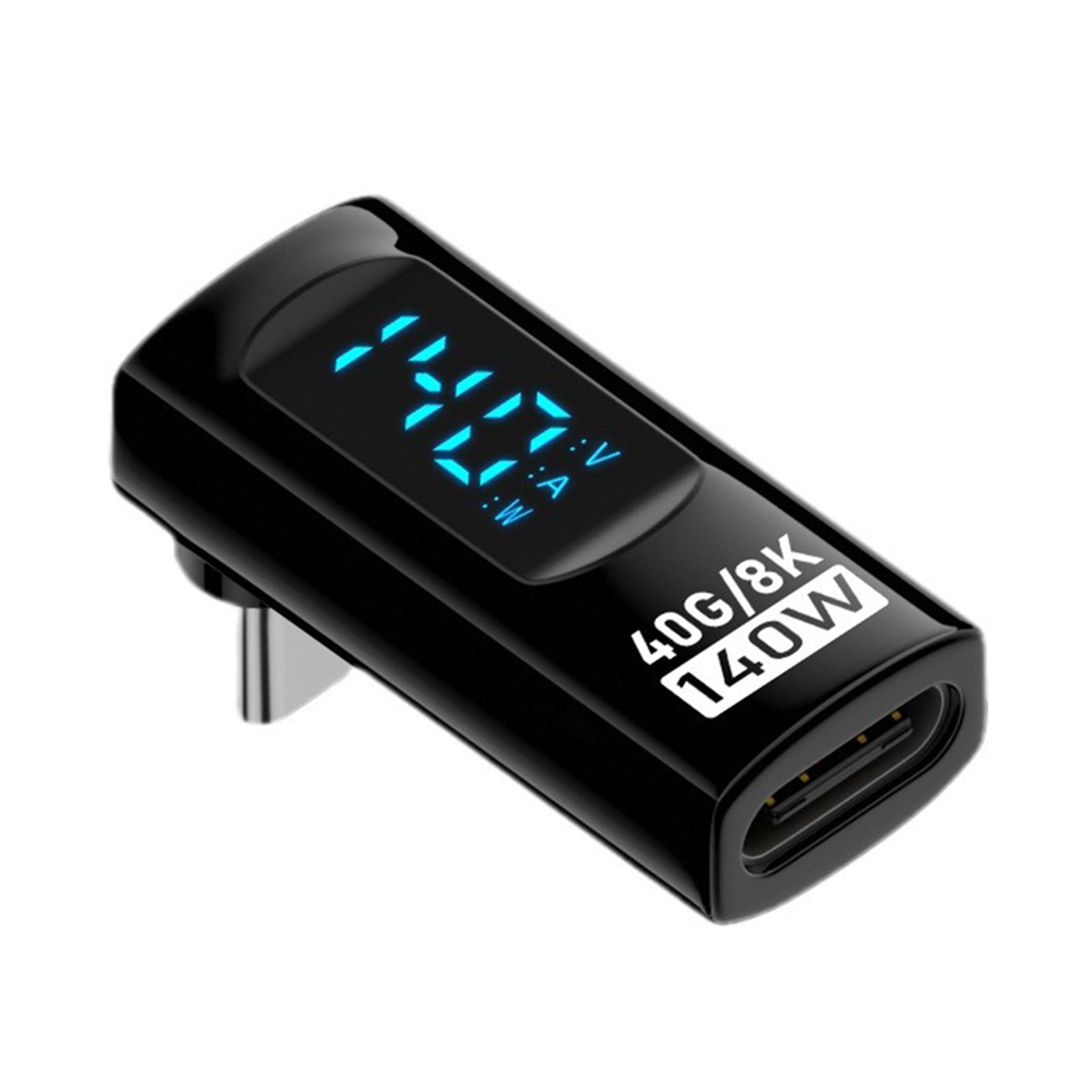 

Адаптер USB C «папа-мама» Тип C Удлинитель Адаптер Высокоскоростная передача данных 40 Гбит/с Быстрая зарядка 140 Вт Поддержка видео 8K чёрный