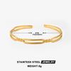 European Fashion Woven Interlocking Buckle Bracelet, 18K Gold-Plated, Colorfast, Open Style, Light Luxury