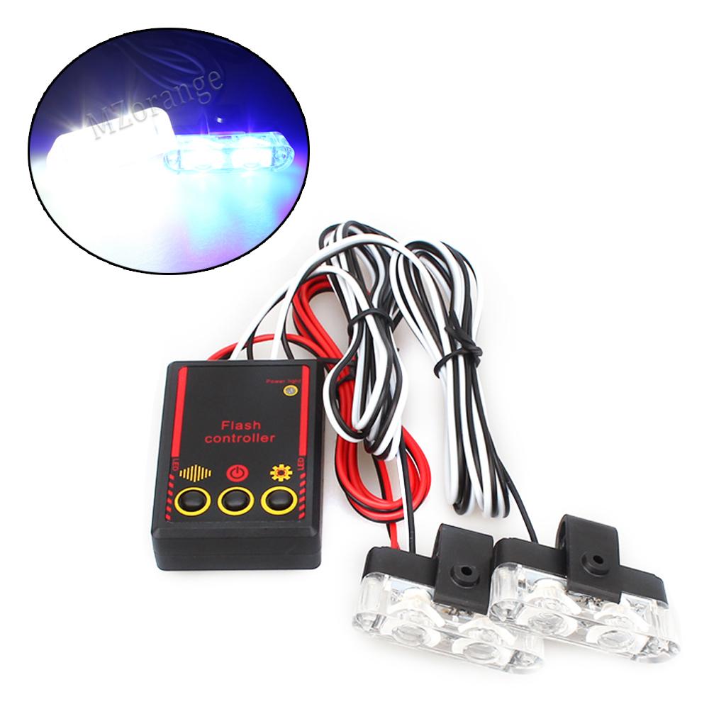 

2 светодиодных автомобильных передних решетчатых стробоскопа, полицейские огни, универсальные сигнальные мигающие аварийные стробоскопические огни, аксессуары для автомобилей