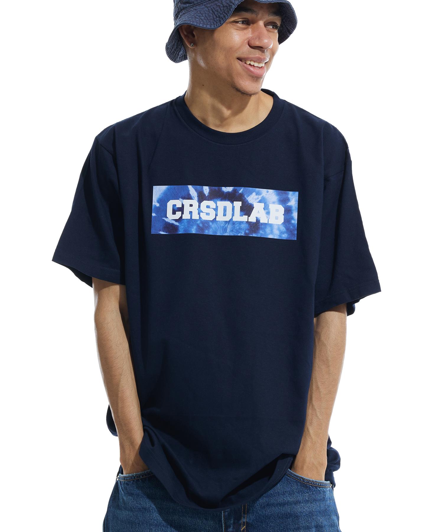 Cream Soda Lab Tie-Dye Boxy Short Sleeve T-Shirt Navy L