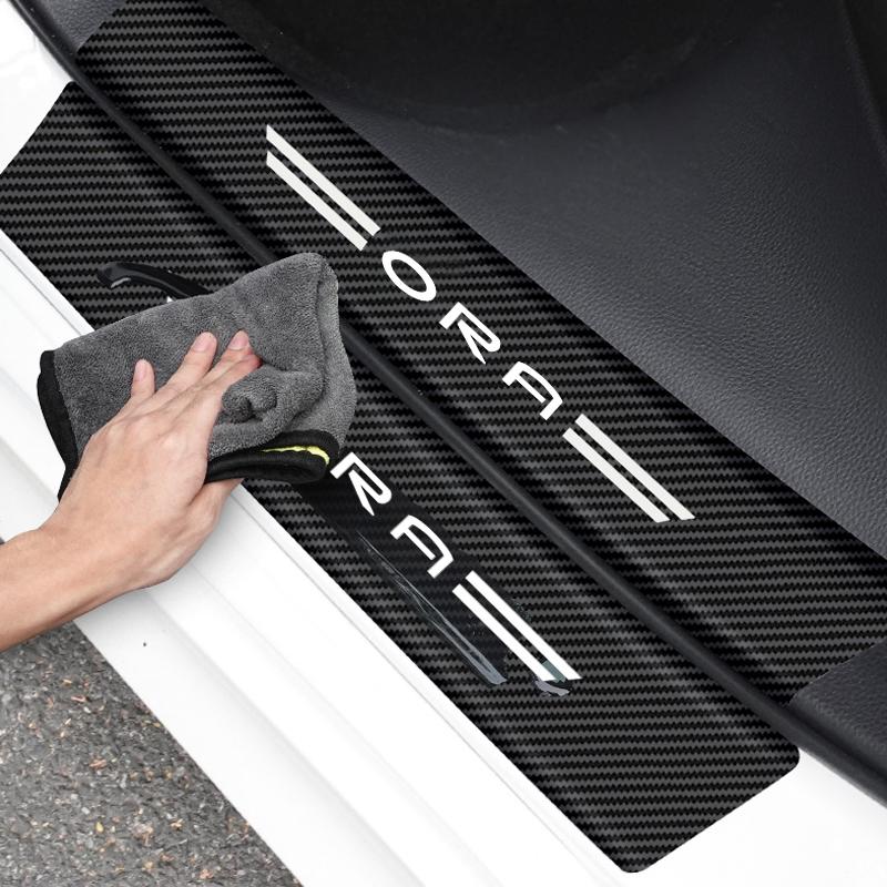 Carbon Fiber Car Door Sill Sticker Auto Door Threshold Protector Strip For Greatwall Ora Cat GT Ballet 07 Funky Cat Iq K-Car R2