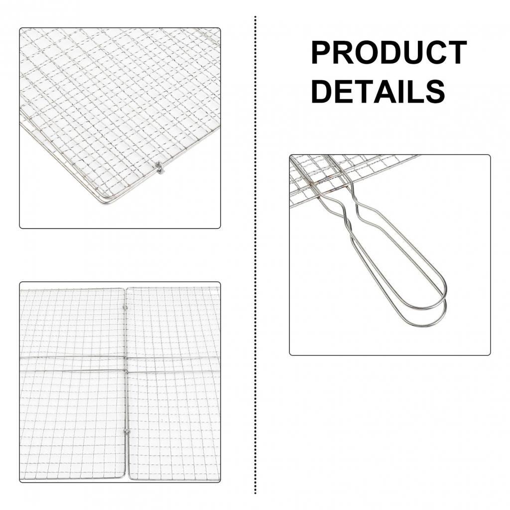BBQ Grill Tools Grilling Basket Heat Resistant Handle Long Lasting Use