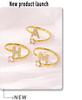 Oumeika Titanium Steel Jewelry Set: 26 Zircon-Inlaid Letters, PVD Gold-Plated Necklace, Bracelet, Earrings, and Ring.