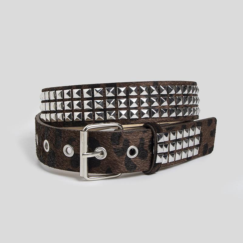 Youth Animal Print Belt With Alloy Pin Buckle And Vintage Finish For Daily Fashion