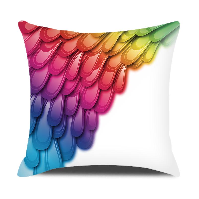 Swirl Geometric Striped Plaid Print Pillowcase Colorful Pillowcase Home Sofa Car Decoration Peach Skin Cushion Cover