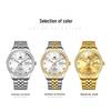 Olishi Men's Luminous Waterproof Quartz Watch with Diamond Bezel and Steel Band
