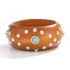 4 Colors Wooden Bracelet Vintage Finish Punk Hip Hop Bangle Vintage Wide Wood Bangle  Daily Wear