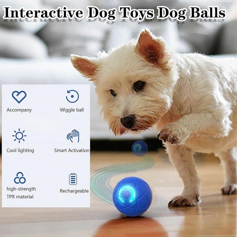Interactive Dog Toys Dog Balls Activated Automatic Rolling Ball for Puppy Small Medium Dogs Smart Jumping Automatic Moving Bouncing and Rotating Ball