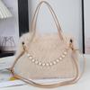 Winter New Soft Plush Portable Female Mini Handbags Fashion Versatile Pearl Small Square Women's Crossbody Bag Soft Texture Ladies Messenger Bags