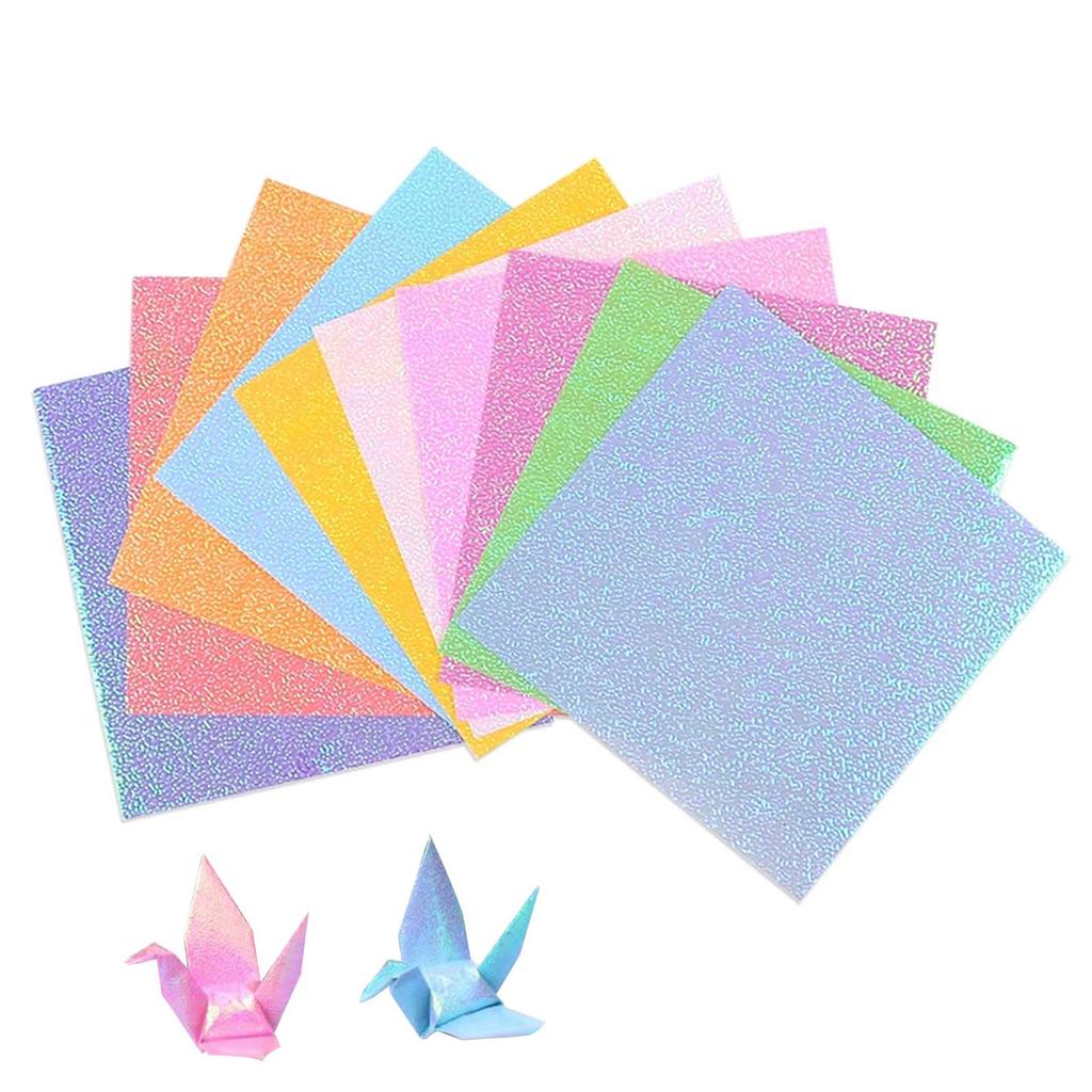 Koundeneko Sparkly Origami Approximately 10 Set of 200 Stylish Pearl Origami Colorful for Paper Thousand DIY Party Handmade Craft Paper, Colors,