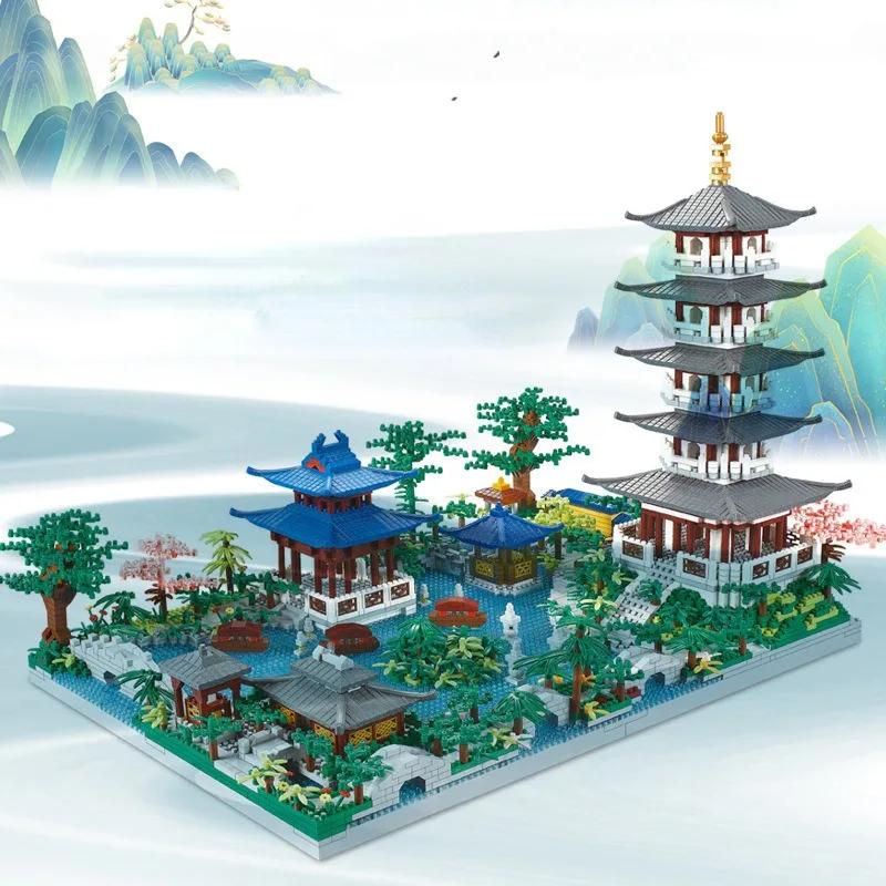 High-Quality 5186Pcs High-Quality Chinese Building Design Tiny Scale High-Quality Building High-Quality "Hangzhou High-Quality West High-Quality