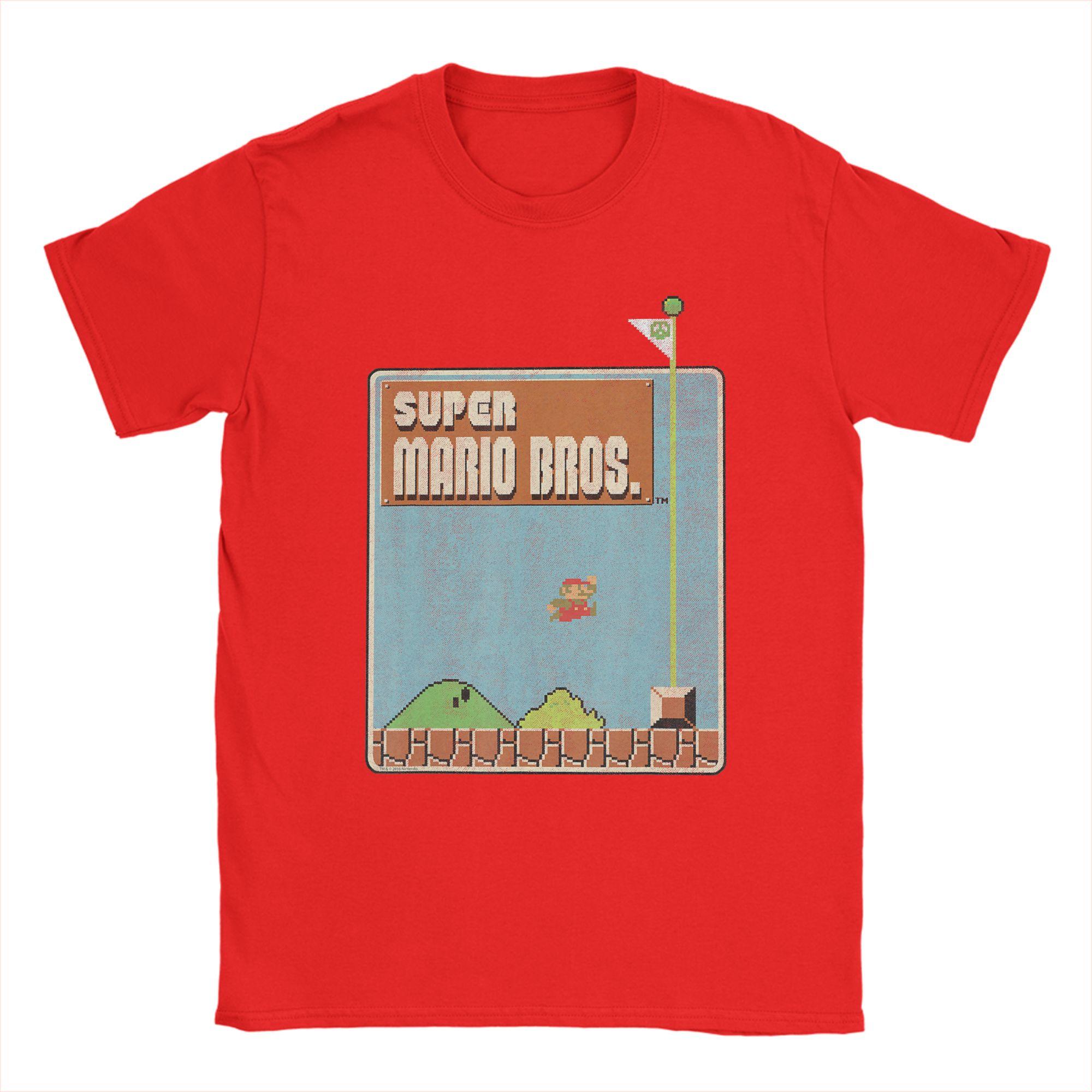 Super Marios Bros Game Screen Shot T Shirt for Unisex 100 Cotton TShirts Crew Neck Tee Shirt Short Sleeve Clothing Present S