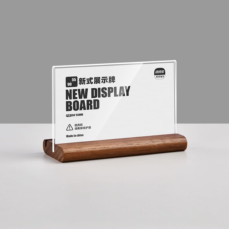 Haloy Sign Holder Price Acrylic Transparent Price Tag Price POP Promotional Product Card Stand, Frame, T-shaped/L-shaped, Wood, Holder, Display,