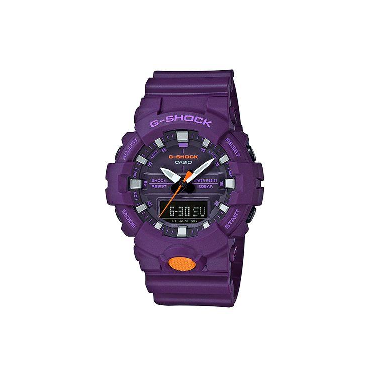 

Casio G-Shock Series Fashion Comfortable Independent Second Hand Design Waterproof Quartz Movement Resin Strap Men Watches Purple GA-800SC-6A Purple Watch Dial