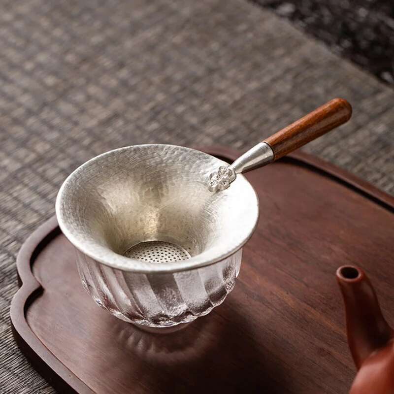 Pure Tin Tea Drain Handmade Hammer Embossed Anti-oxidation Tea Filter Kung Fu Tea Set Accessories Tea Drain Tea Strainers