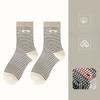 Women's Spring and Autumn New Color Contrast Cloth Label Boneless Striped Tube Stack Socks