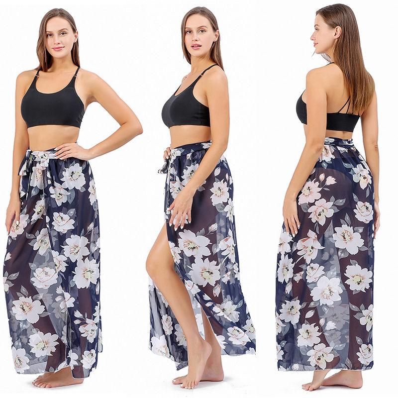 

Юбка с леопардовым принтом на шнуровке, солнцезащитная блузка-бикини, защитная одежда, пляжное платье, пляжный стиль