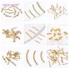 18K Gold Plated 20/25/30MM Texture Long Curved Tube Beads For DIY Bracelet Necklace Jewelry Making Accessories Wholesale