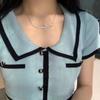 Xiaoxiang Bowknot Necklace Smile Platinum Full Diamond Collar Chain Light Luxury Temperament Female
