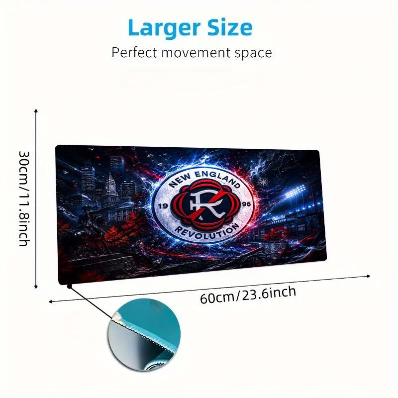 New England Revolution Color Mouse Pad Large Gaming Table Cushion Non-slip Laptop Tablet Big Mousepad XXL Mat Mini PC Playmat With Lock edge