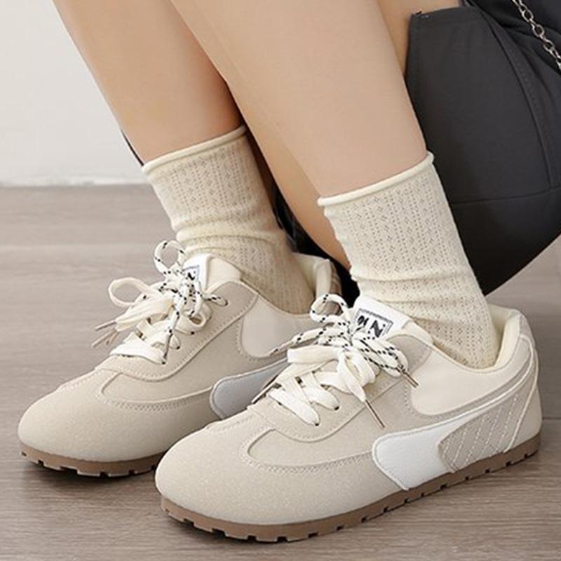 Fashion Fashion Faux Suede Sneakers Women Spring Autumn Mix Color Lace Up Sports Shoes Woman Lightweight Walking Vulcanize Shoes Female