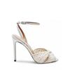 Fashion 2025 Summer New Sexy Rhinestone Bling Bling Sandals Stiletto High Heels Women's Mesh Knotting Slingback Open Toe Buckle Sandals