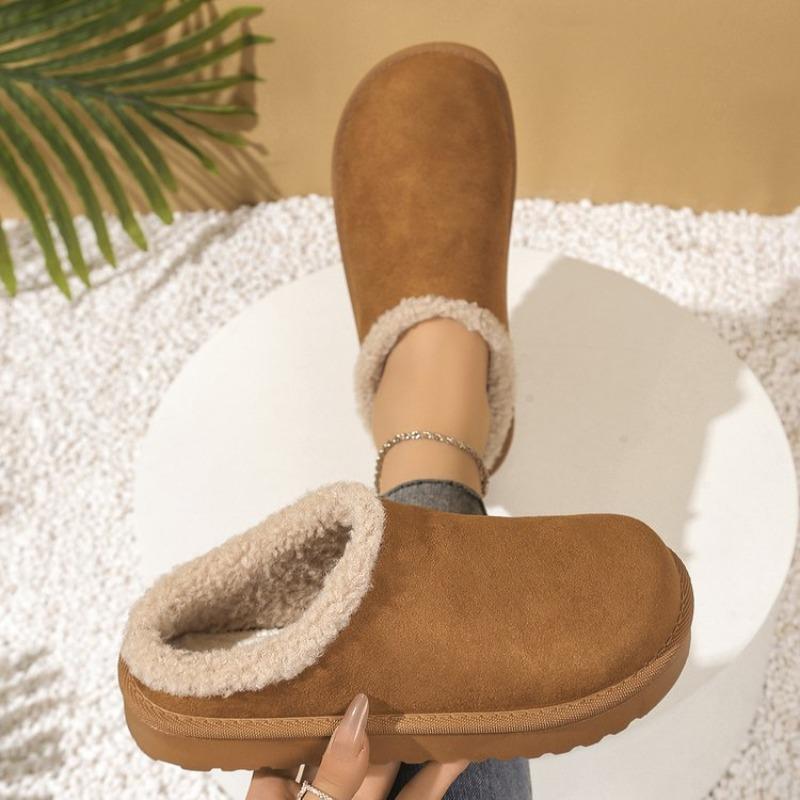 New Women Platform Snow Slippers Warm Cotton Designer Shoes Women Non-slip Comfortable Slip On Ankle Slippers Zapatos De Mujer