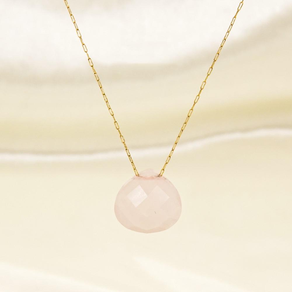 Simple Water Drop Natural Stone Pendant Stainless Steel Clavicle Chain Collars Necklaces For Women Jewelry Gifts Natural Crystal