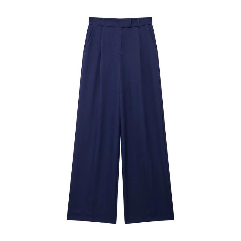 Autumn Straight-leg Professional Black High Waist Loose Pants