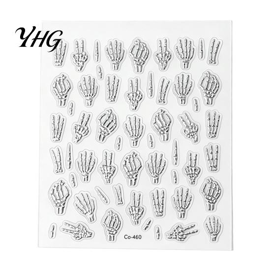 Nails Decorative Decals Halloween Nail Art Stickers, Black Cat Ghost Pumpkin Wreath Adhesive for Manicure Decoration, DIY Supplies Holiday Party