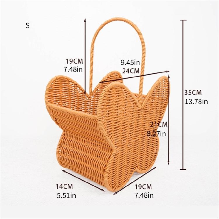 Cesto Decorativo a Forma di Farfalla con Manico Costruzione in Plastica Contenitore Portaoggetti Per Soggiorno Camera da Letto