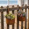 Handcrafted Wall Hanging Flower Bucket Antique Styles Metal Plant Hangers Courtyard