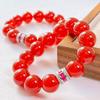 14Mm Large Particle High Quality Pigeon Blood Red Vitreous Natural Chalcedony Agate Bracelet Bracelet
