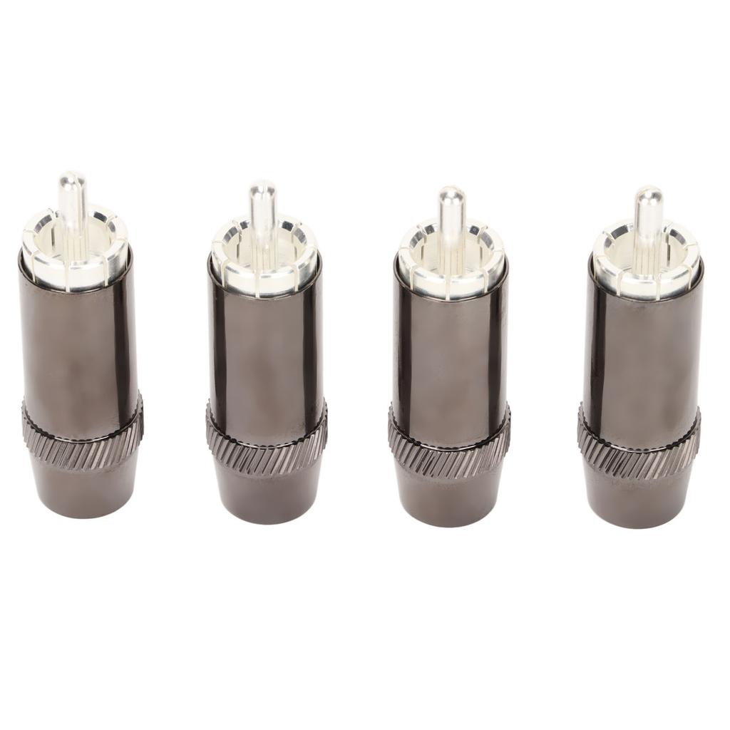4pcs RCA Sound Plug Silver Plated RCA Male Plug Connector Professional Sound Equipment