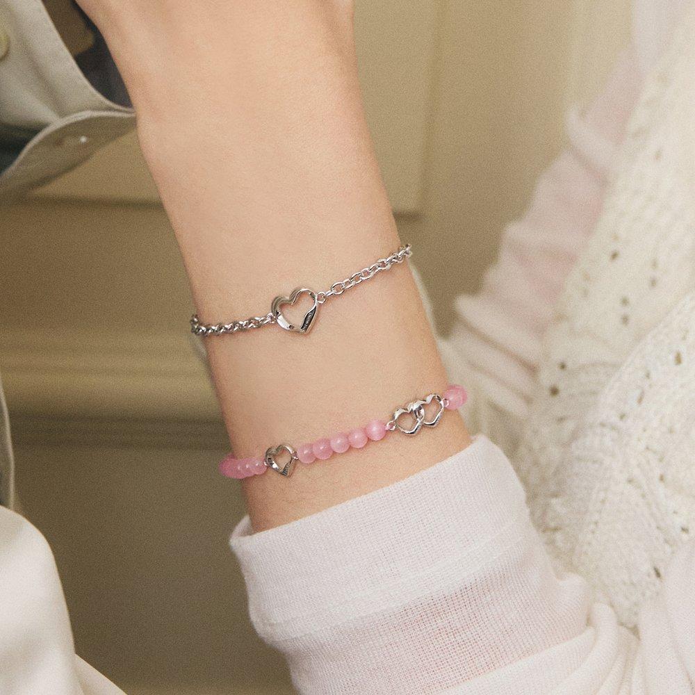 [Rosemont] Silver Bracelet Deer Heart Ra25C11J