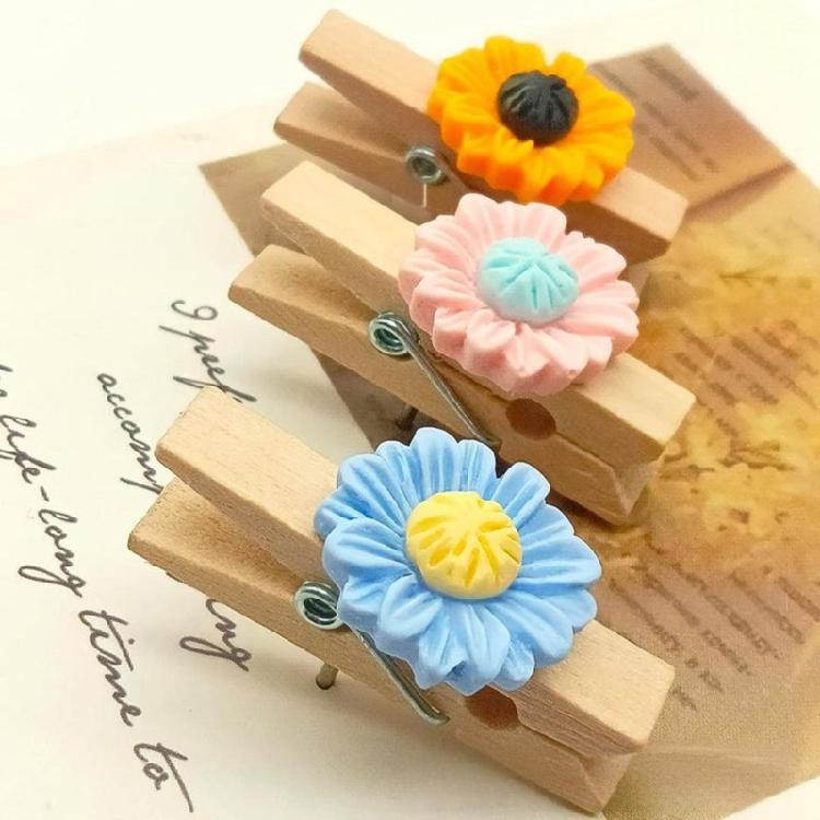 10Pcs Multicolor Decorative Push Pins Floral Design Clips For Crafting Scrapbooking Home Office Use