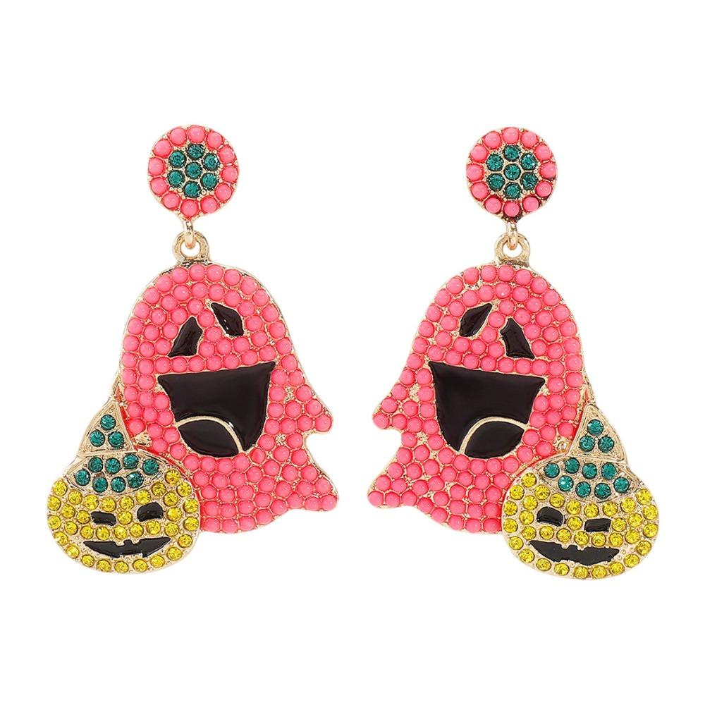 Kawaii Cute Ghost Earrings Irregular Halloween Party Jewelry Cool Ghost Pumpkin Earrings  Lady