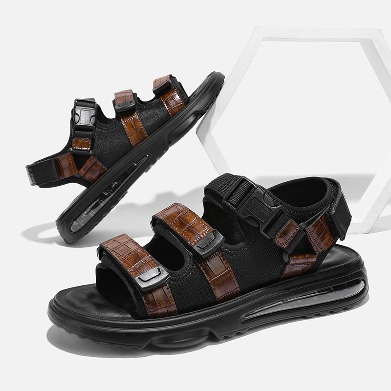 Mode 2025 Neue Sommer Herren Atmungsaktive Sandalen Lässig Leder Flach Designer Schuhe Outdoor Plateau Strandsandalen Römische Mode Sneaker
