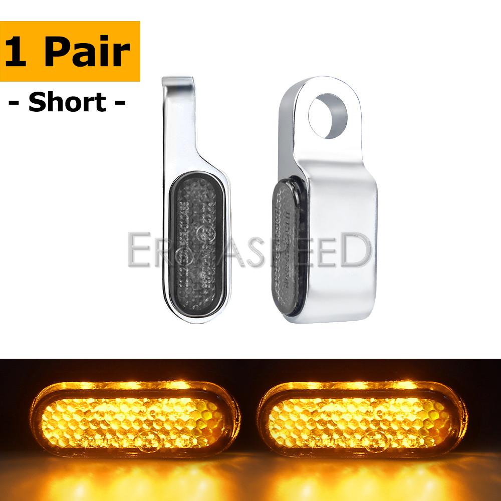Pair Amber Motorcycle Handlebar Led Turn Signal Light E24 Mark Mini Scooter Indicator Blinker Aluminum Alloy Signal Lamp