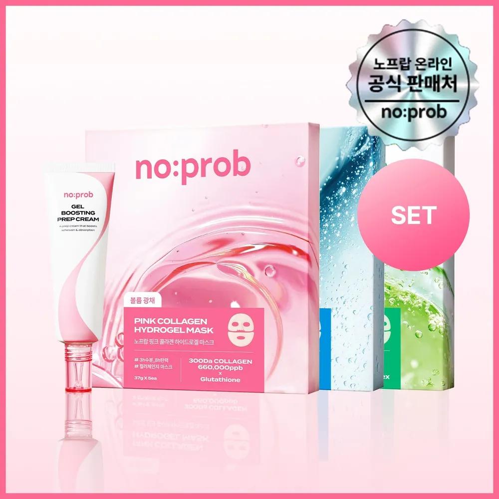 

[no:prob] Hydrogel Mask (5 sheets) + Gel Boosting Prep Cream set Pink Collagen Mask (5 sheets) + Prep Cream