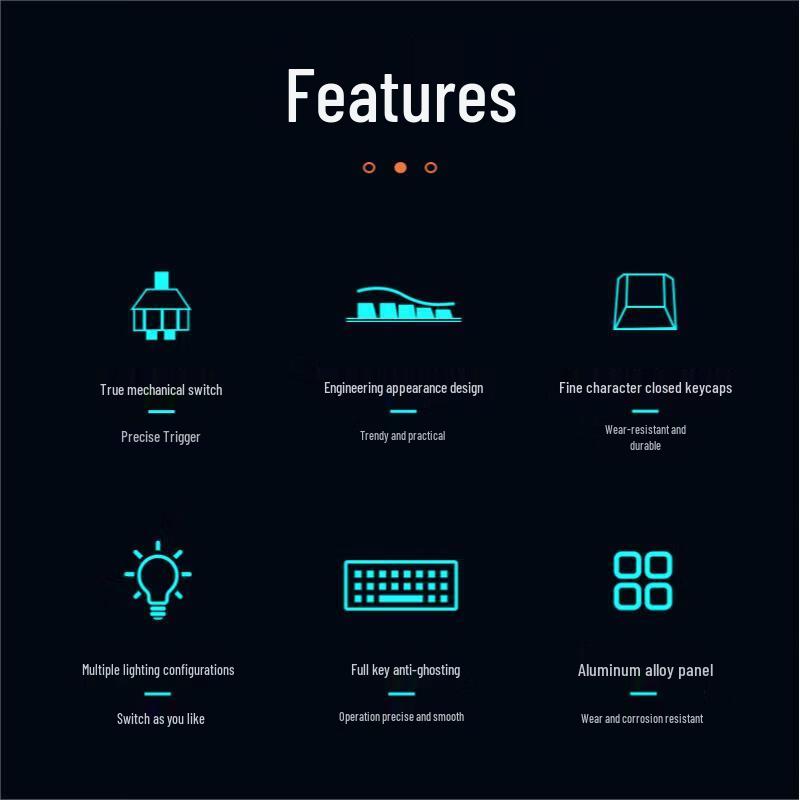 Fude F800 Wired 104-Key Mechanical Gaming Keyboard