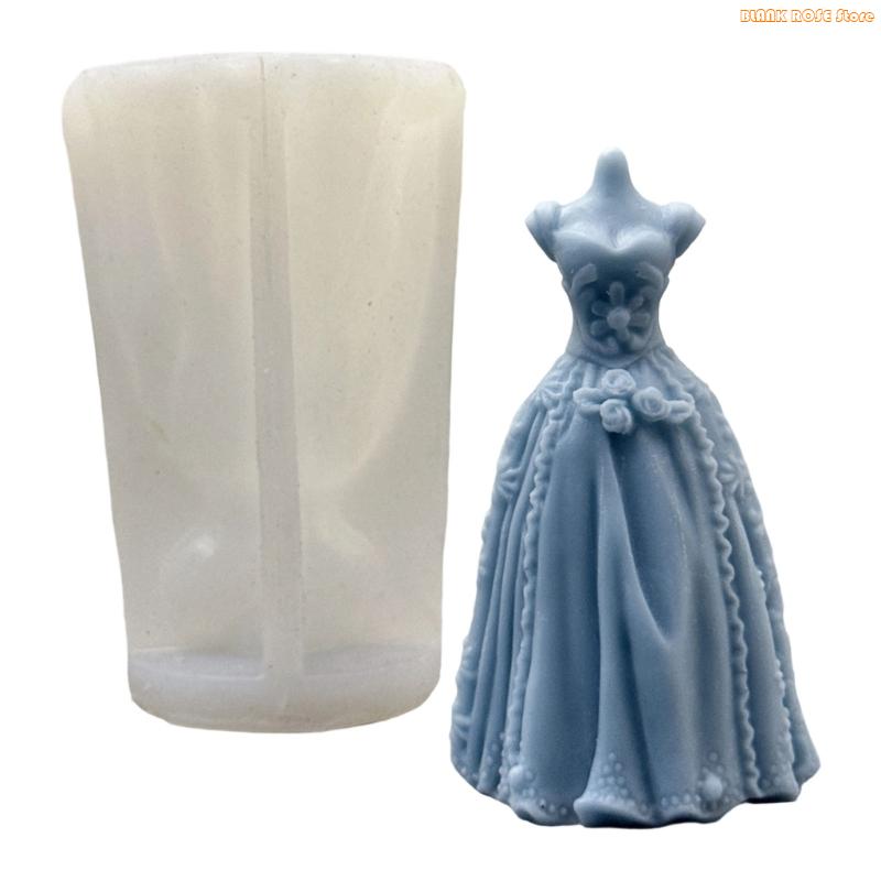 K1AE Wedding Dress Mold Silicone Molds Resin Casting Molds for Candle Making