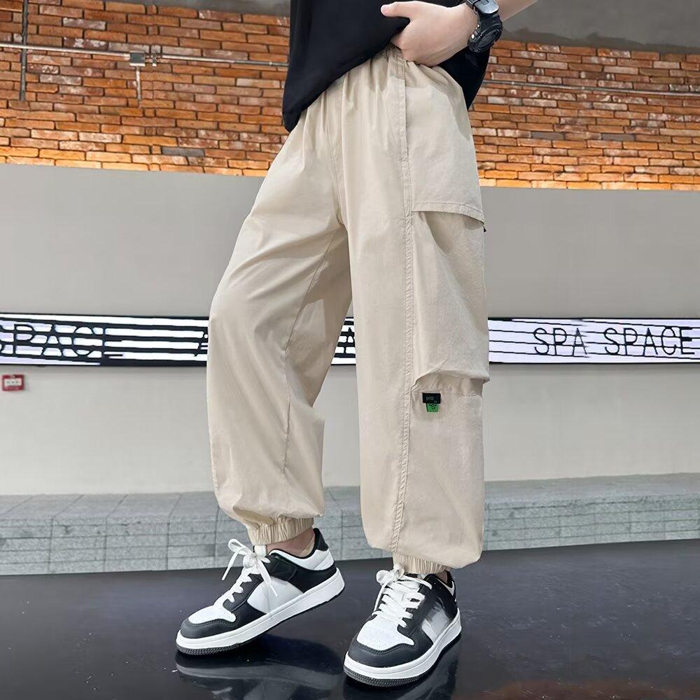 Fashionable and Versatile Children's Clothing Drawstring Trousers Loose and Versatile Sports Trousers Summer Thin Boys Trousers