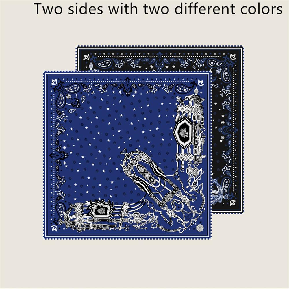 New Hand Rolled Twill Silk Scarf Women Fashion Double Side Printed Square Scarves Wraps Echarpes Foulards Femme Hijab 53CM